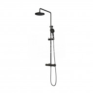 Brauer Black edition showerpipe met thermostaat 20cm regendouche 3 standen handdouche mat zwart 2427400