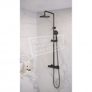 Brauer Black edition showerpipe met thermostaat 20cm regendouche 3 standen handdouche mat zwart