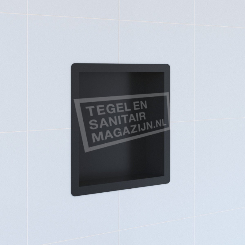 Brauer black luxe inbouwnis 30x30x7.5cm RVS met flens mat zwart Brauer black luxe inbouwnis 30x30x7.5cm RVS met flens mat zwart