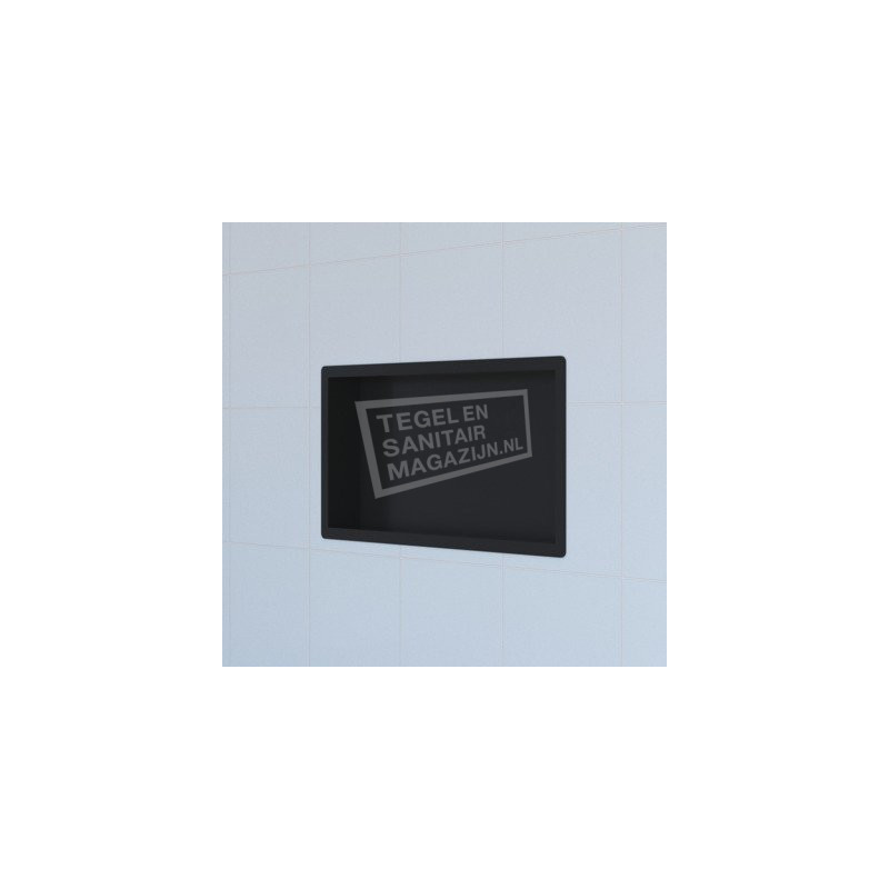 Brauer black luxe inbouwnis 30x60x7.5cm RVS met flens mat zwart Brauer black luxe inbouwnis 30x60x7.5cm RVS met flens mat zwart