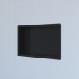 Brauer black luxe inbouwnis 30x60x7.5cm RVS met flens mat zwart