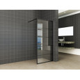 Inloopdouche Horizon 80x200cm Antikalk Helder glas Mat Zwart Raster 8 mm Veiligheidsglas NANO Coating