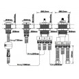 Wiesbaden Caral 4-gats thermostatische badrandcombinatie geborsteld staal