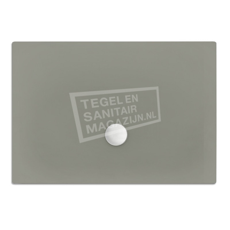 Xenz Flat zelfdragende douchebak 120x80x3.5 cm acryl cement mat
