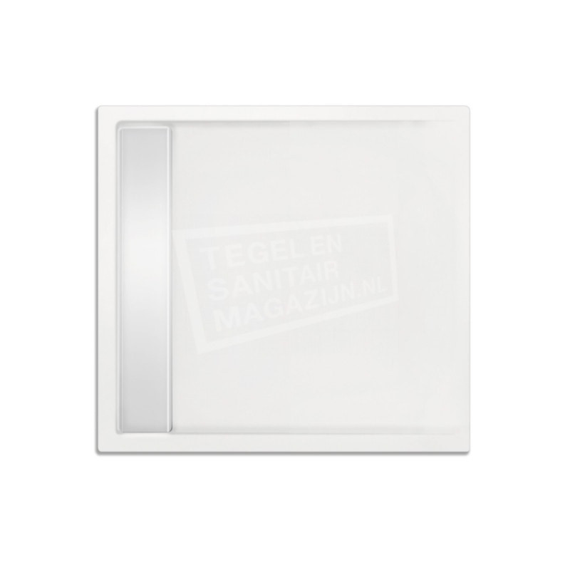 Xenz Easytray 80x80x5 cm acryl zelfdragende douchebak incl. gootcover wit glans