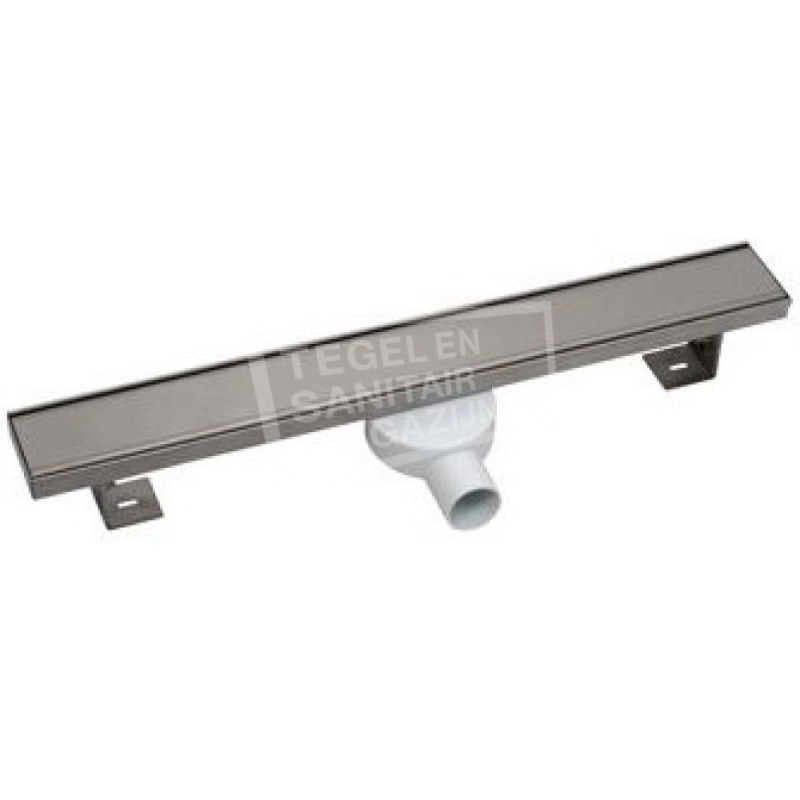 Plieger Flow RVS douchegoot met 1 rvs plaat 80x 8.6x3cm zij uitloop 50mm