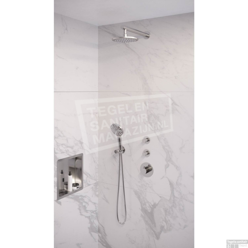 Thermostatisch Inbouwdoucheset Brauer Chrome 20cm Hoofddouche Wandarm 3 Standen Handdouche Chroom