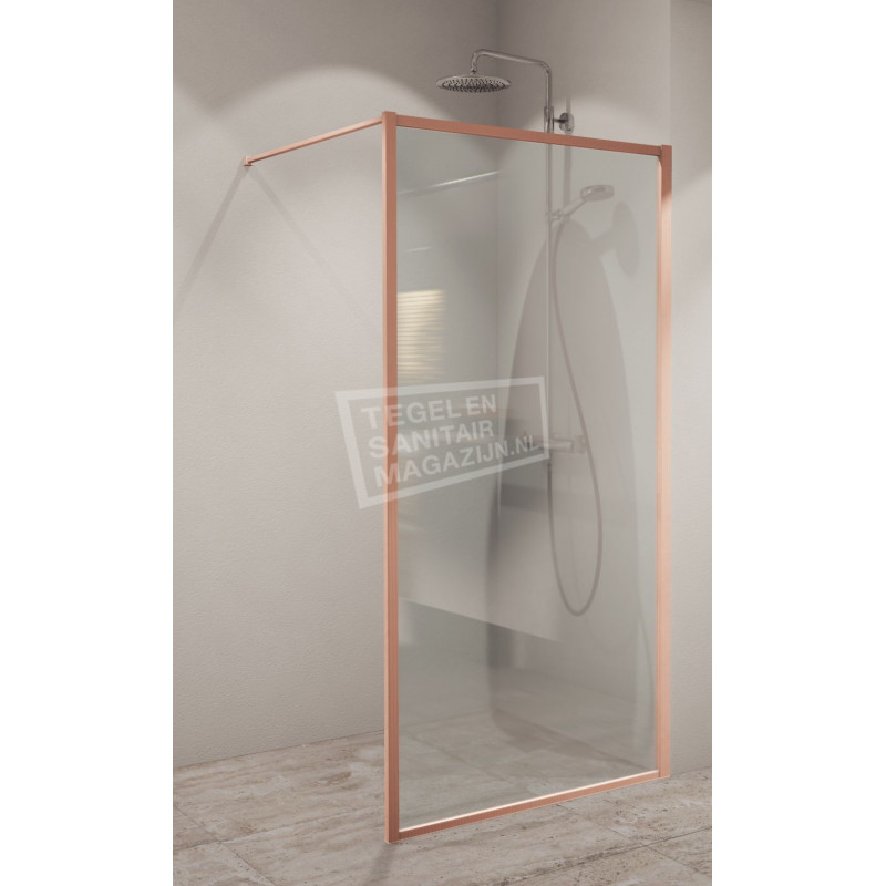 Inloopdouche Boss & Wessing Recta 90x200 cm 8mm NANO Glas Geborsteld Messing Goud