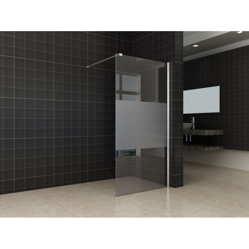 Bathxe Inloopdouche Matglas 160 cm Glas met Muurprofiel 8 mm NANO