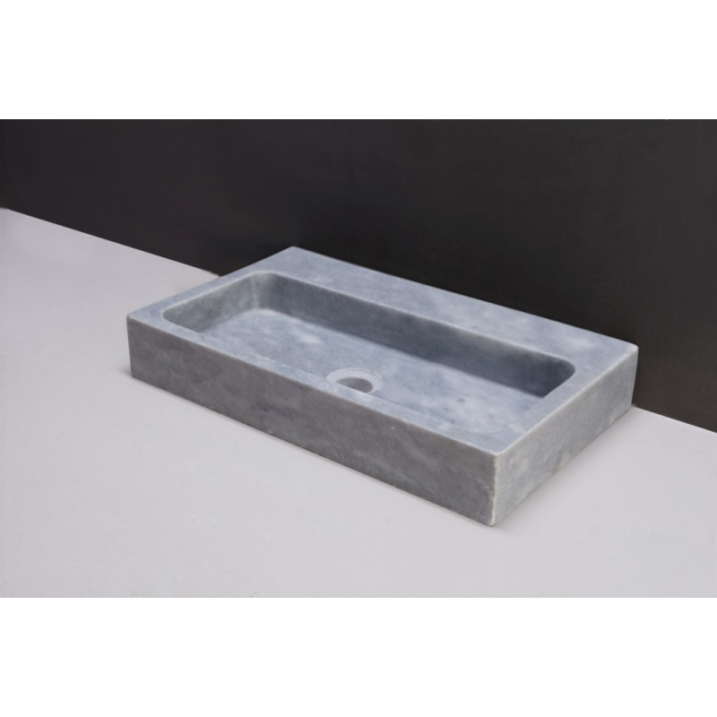 Forzalaqua Taranto Wastafel 50 cm Cloudy Marmer Gezoet 50x30x8 cm 1 wasbak zonder kraangaten