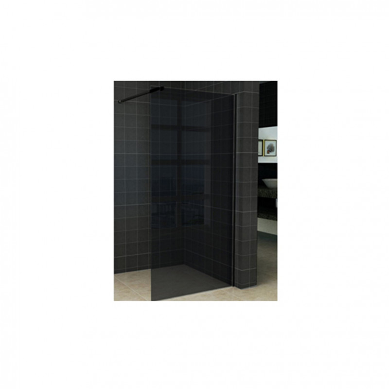 Wiesbaden Slim Douchewand Rookglas 800x2000x8 mm NANO Chroom profiel