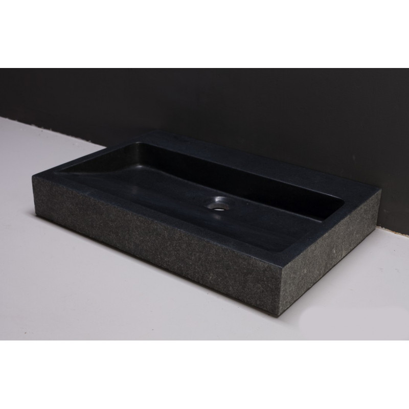 Forzalaqua Palermo Wastafel 80 cm Basalt Gebrand 80,5x51,5x9 cm 1 wasbak 1 kraangat