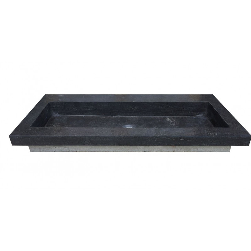 Wastafel Wiesbaden B-Stone 120x46x5 cm Zonder Kraangaten Hardsteen Zwart