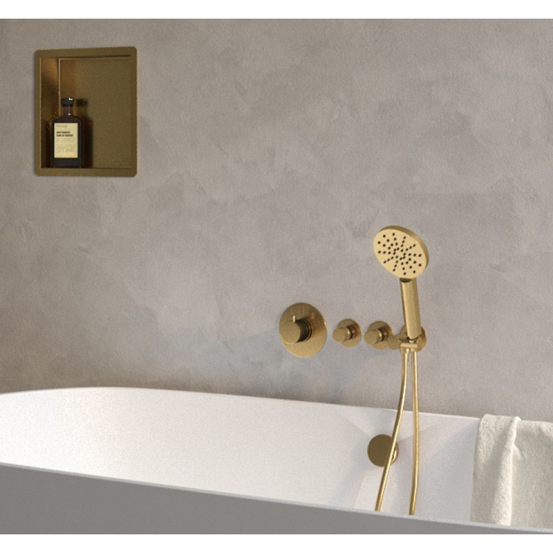 Badkraan Inbouw Set Brauer Gold Edition Thermostatisch met Badvulcombinatie en Handdouche 3-Standen 