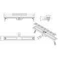 Wiesbaden Valencia RVS douchegoot 90 cm met flens en RVS tegelrooster