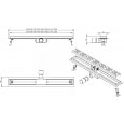 Wiesbaden Seville RVS douchegoot 70 cm met flens en designrooster met sleuvenpatroon