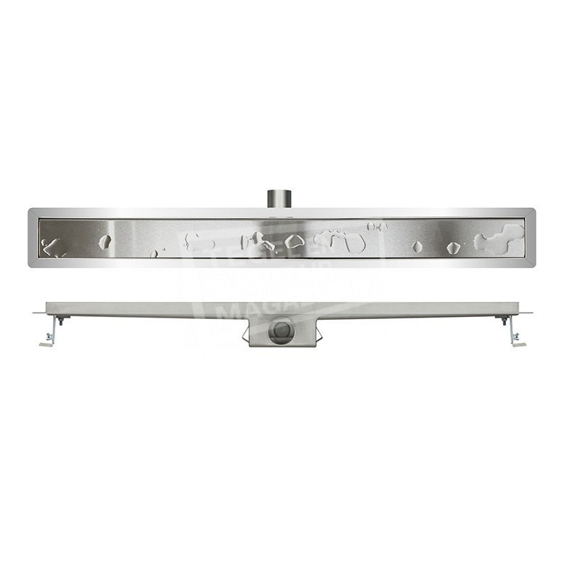 Wiesbaden Cordoba RVS douchegoot 90 cm met flens en RVS dichtrooster Wiesbaden Cordoba RVS douchegoot 90 cm met flens en RVS dichtrooster