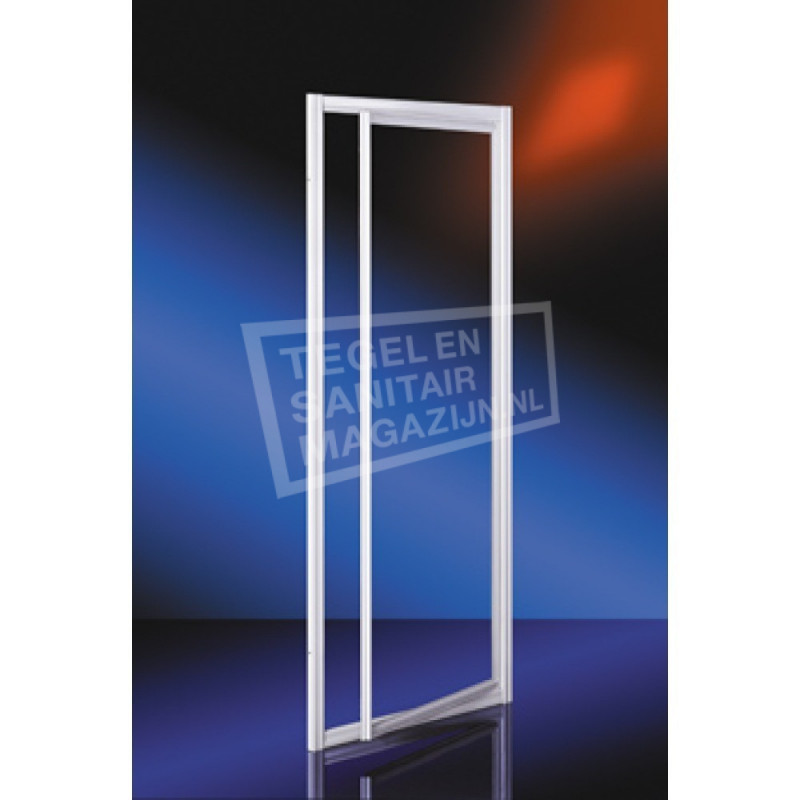 Plieger Class draaideur 3mm glas omkeerbaar 86-90x185cm voor nis of zijwand wit PLNC3TB89019