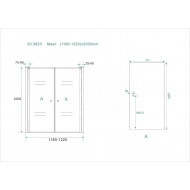 Wiesbaden Teur Dubbele Pendeldeur (120x200 cm) Chroom 6 mm Dik Helder Glas