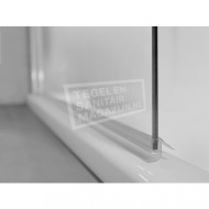 Beuhmer Square Half frame Met Greep Chroom (140x80 cm) 8 mm Dik Helder Glas