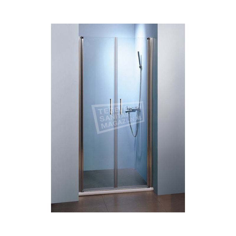 Sanilux 2-Lux Pendeldeur met profiel (80x200 cm) Aluminium 6 mm Dik Helder Glas