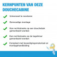 Sanilux Standard (90x90x192 cm) douchecabine vijfhoek 1 draaideur 8 mm